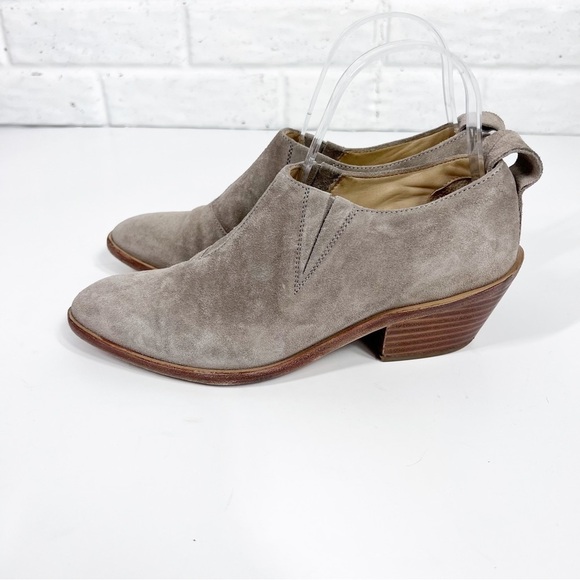 RAG & BONE Thompson Dove Grey Suede 2” Heeled Bootie Almond Toe - Picture 9 of 10